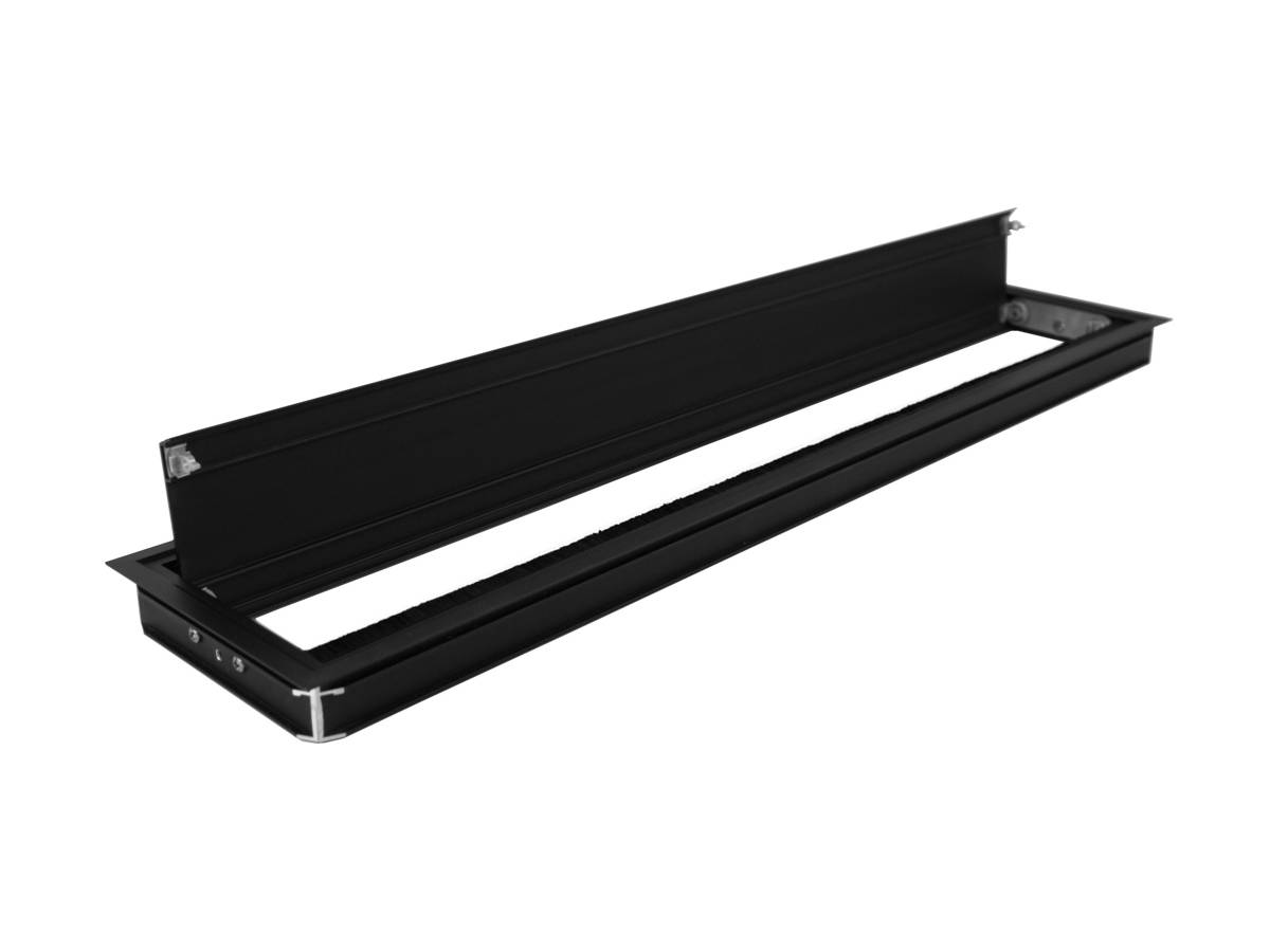 TecLines TKD010B Tisch Kabeldurchlass / Kabeldurchführung 135x600mm, Alu eloxier...