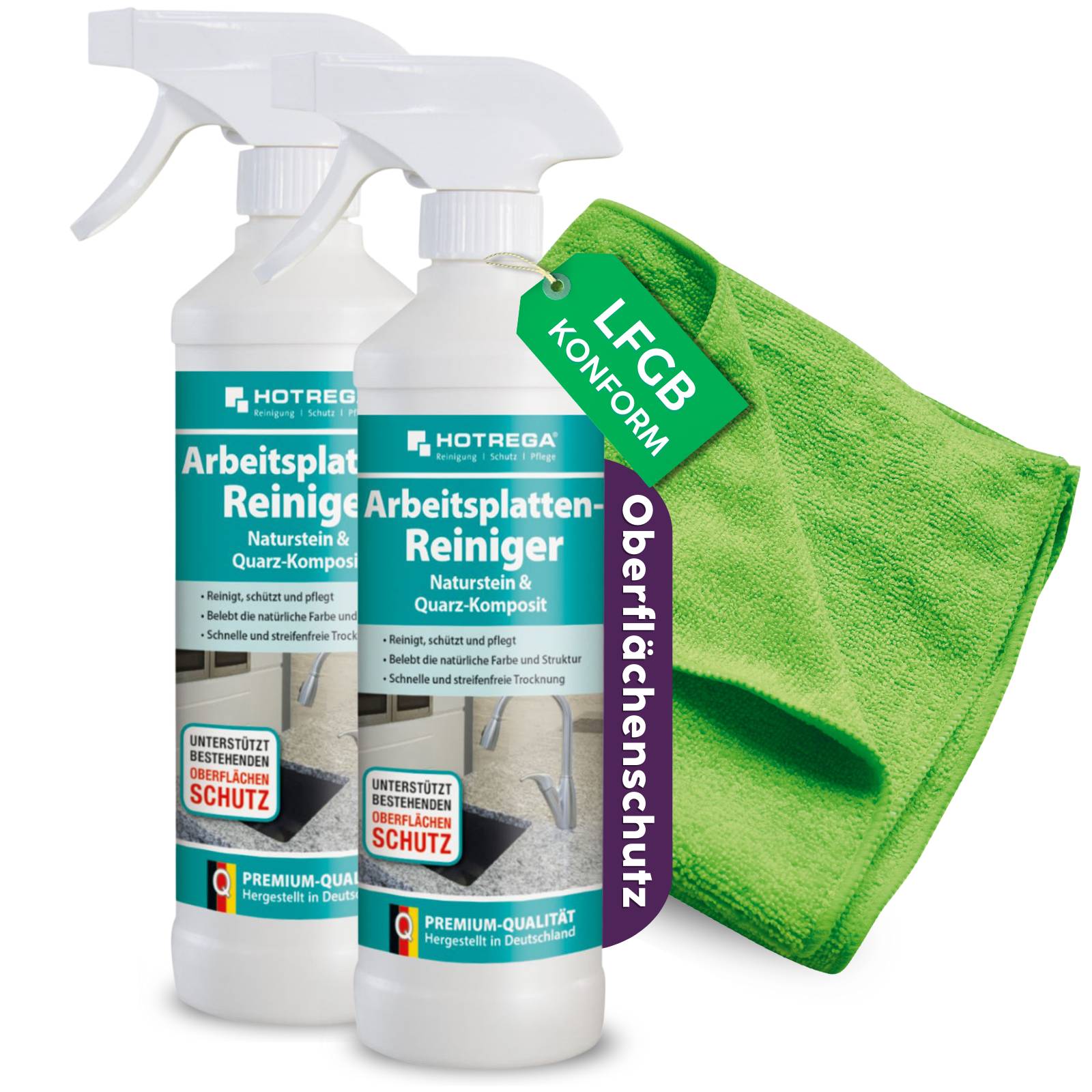 HOTREGA Arbeitsplatten Reiniger Set 3-teilig