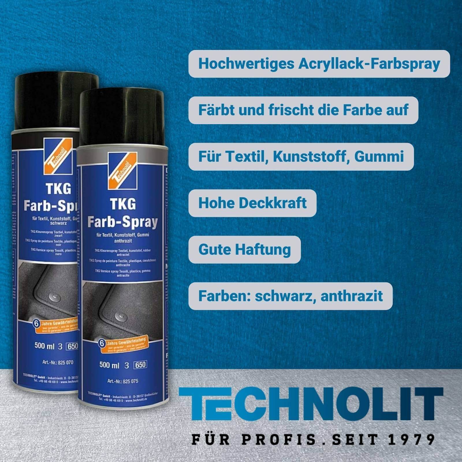 TECHNOLIT TKG-Farbspray 500 ml - Farbe:schwarz