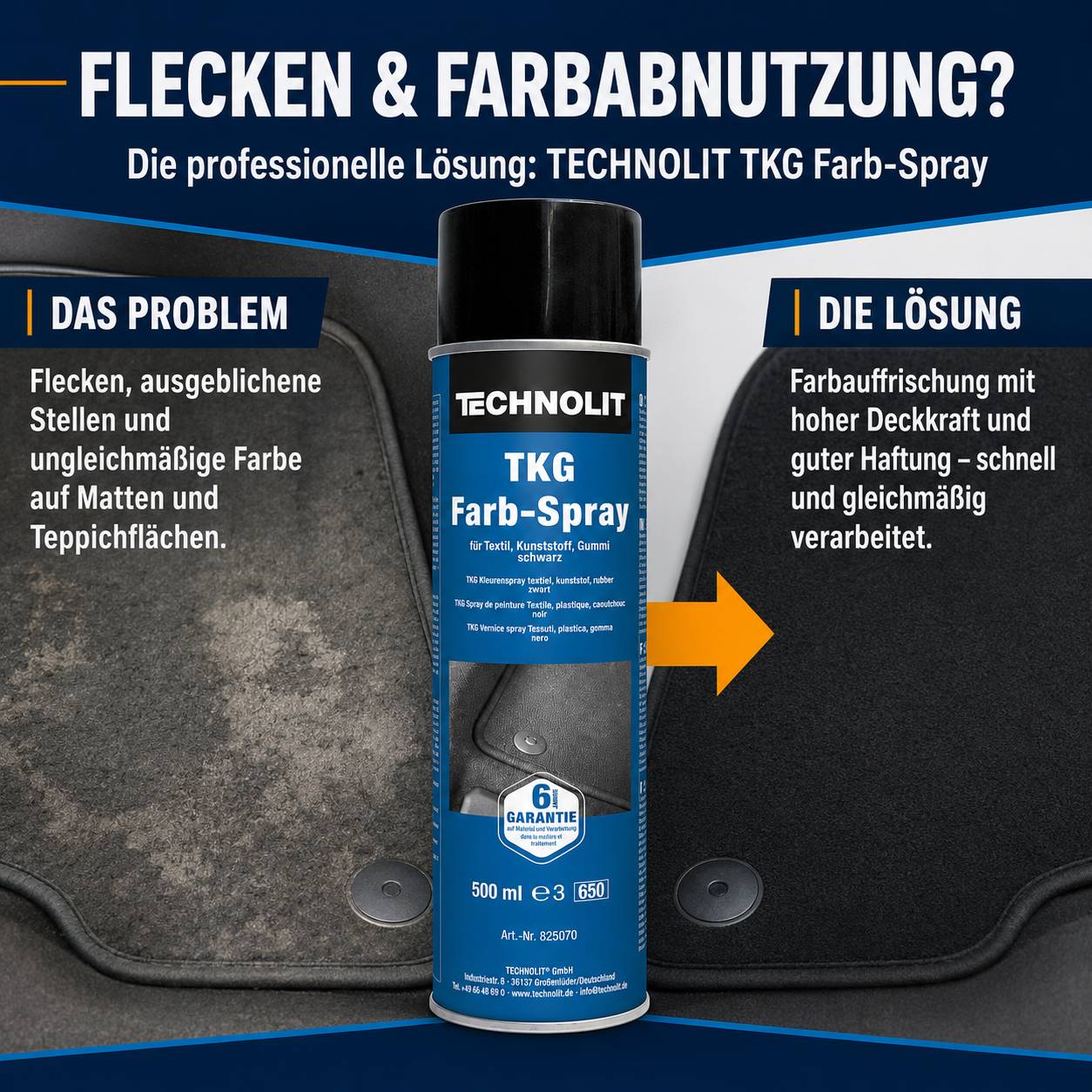 TECHNOLIT TKG-Farbspray 500 ml - Farbe:schwarz