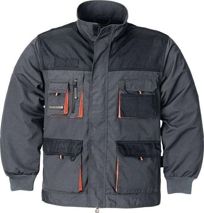 Herrenjacke Gr.48 dunkelgrau/schwarz/orange
