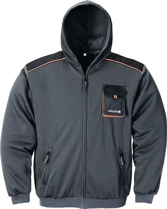 Herrensweatjacke Gr.L dunkelgrau/schwarz/orange TERRATREND