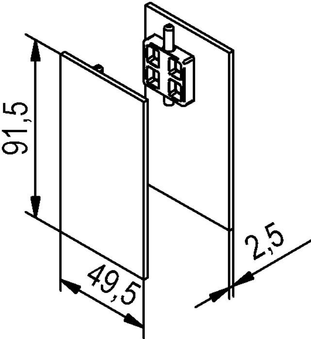 Abdeckkappenpaar Alu.VA Eff.elox.eins.B.49,5mm H.91,5mm HELM