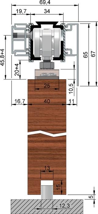 Abdeckkappenpaar Alu.EV1 elox.eins.B.69mm H.65mm HELM