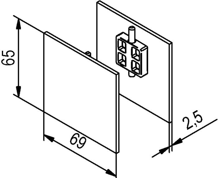 Abdeckkappenpaar Alu.EV1 elox.eins.B.69mm H.65mm HELM