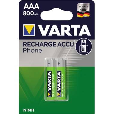 Varta Akku Phone Accu 58398101402 AAA Micro T398 800mAh 2 St./Pack.