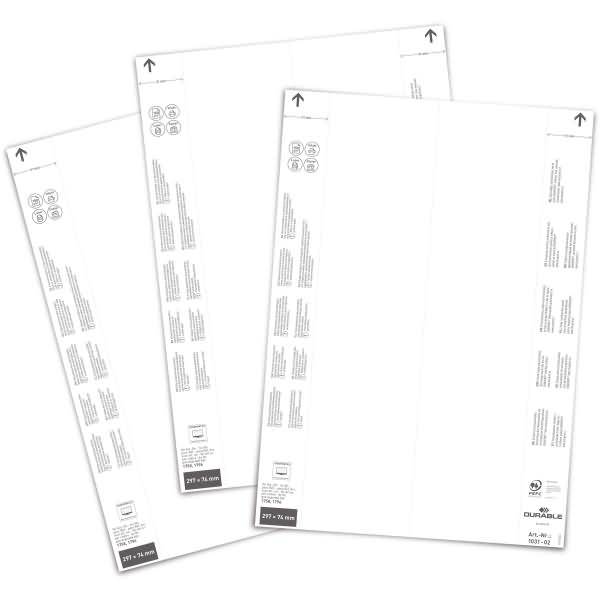 Einsteckschild für Logistiktasche 297x74mm weiß Beutel VE=40 Stück