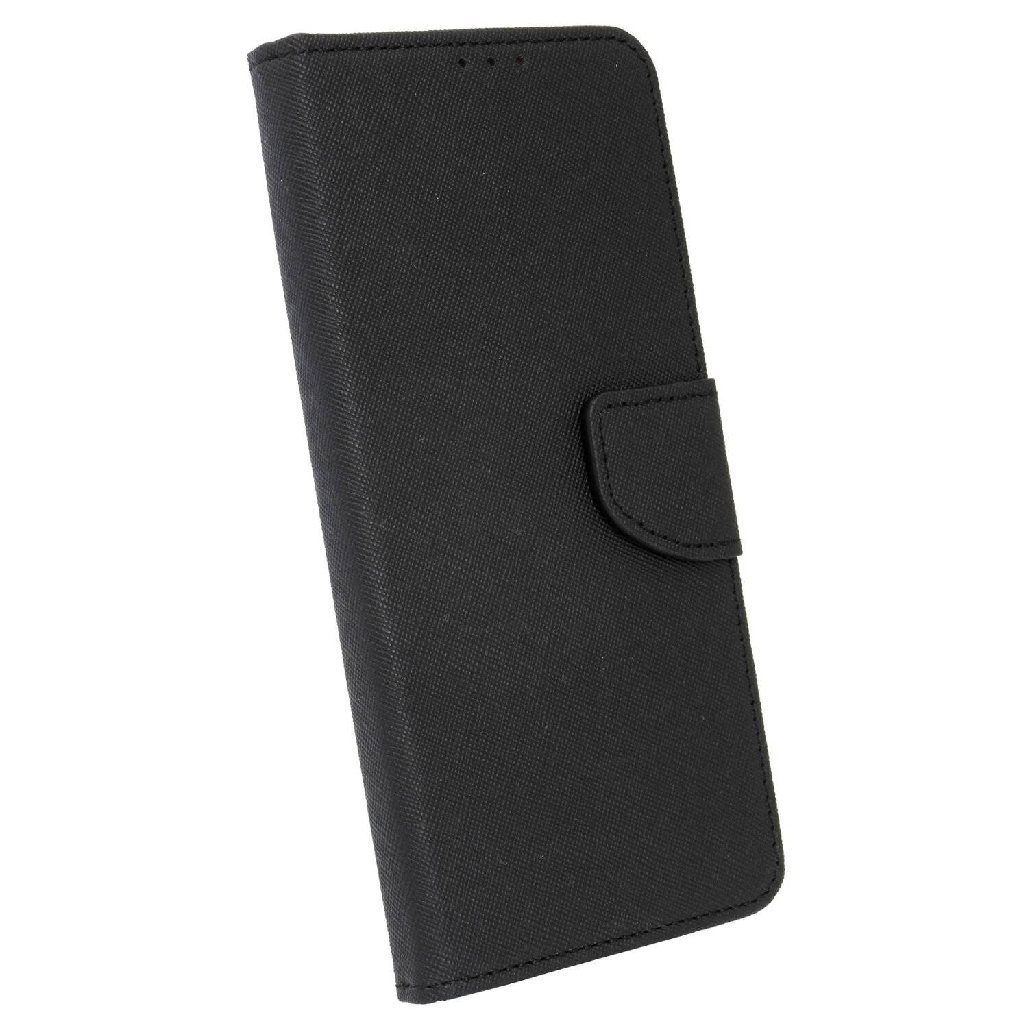 Buch Tasche "Fancy" für SAMSUNG GALAXY A52 (A525F) Handy Hülle Schutzhülle mit Standfunktion, Kartenfach Schwarz