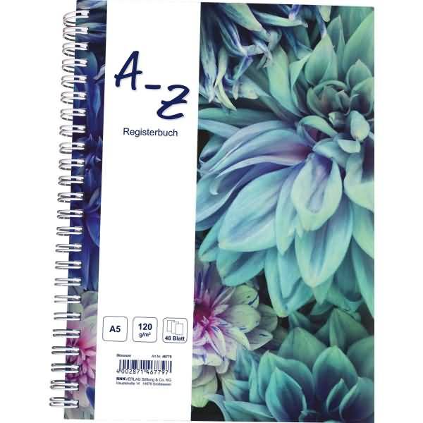 Notizbuch A6 -Blossom- 48 Blatt mit Register