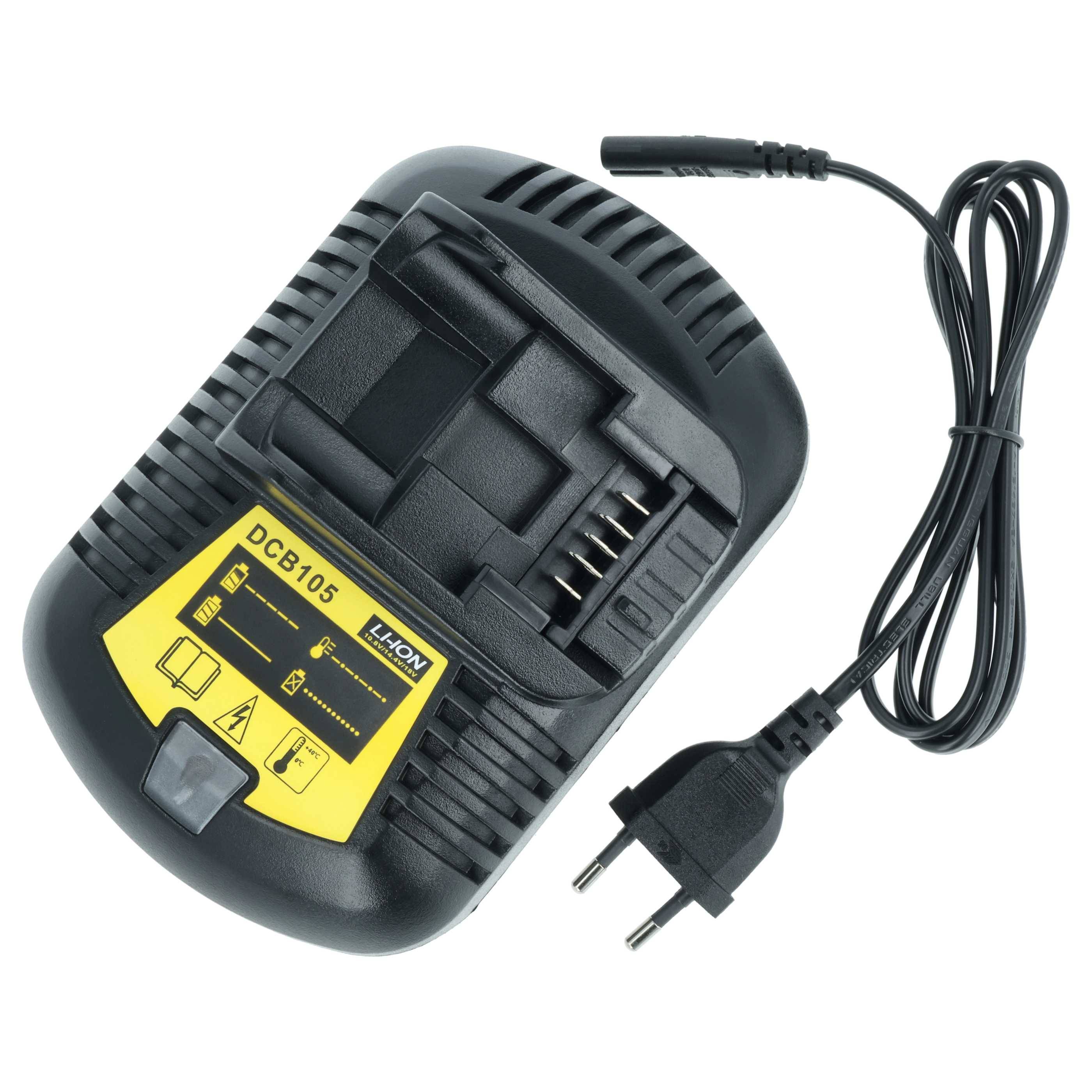 vhbw Ladegerät kompatibel mit Dewalt DCW604, DCW604NT, DCW604NT-XJ, DCW210N-XJ, DCW604N, DCW604N-XJ, DCW604-XJ Werkzeug Li-Ion-Akkus