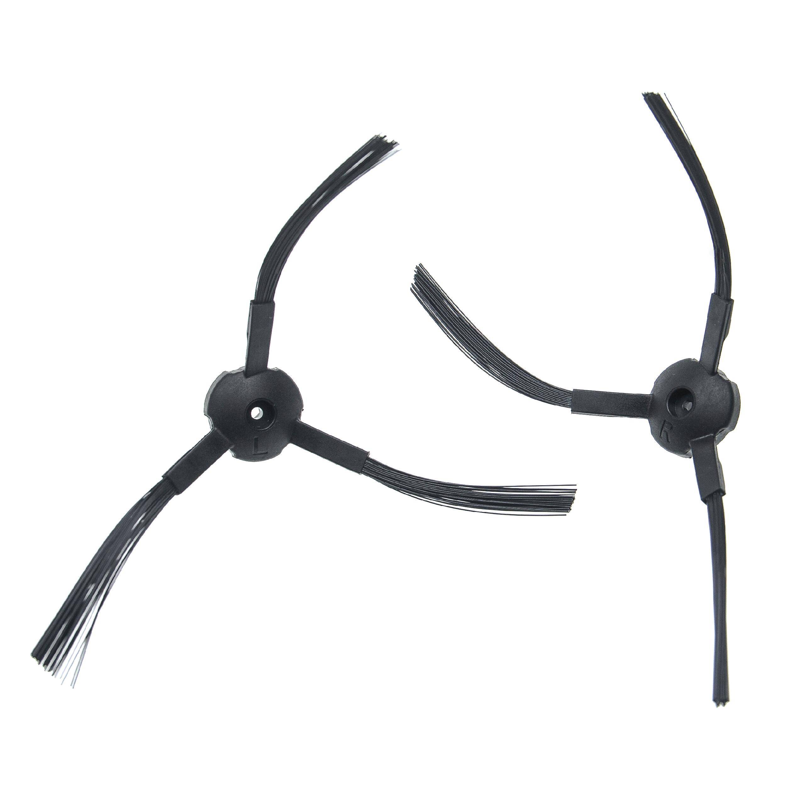 vhbw 2x Seitenbürste kompatibel mit iLife A4s, V3s, A4, V5, V5s Pro, V5s, A6, V3 Saugroboter - Reinigungsbürsten Set, schwarz