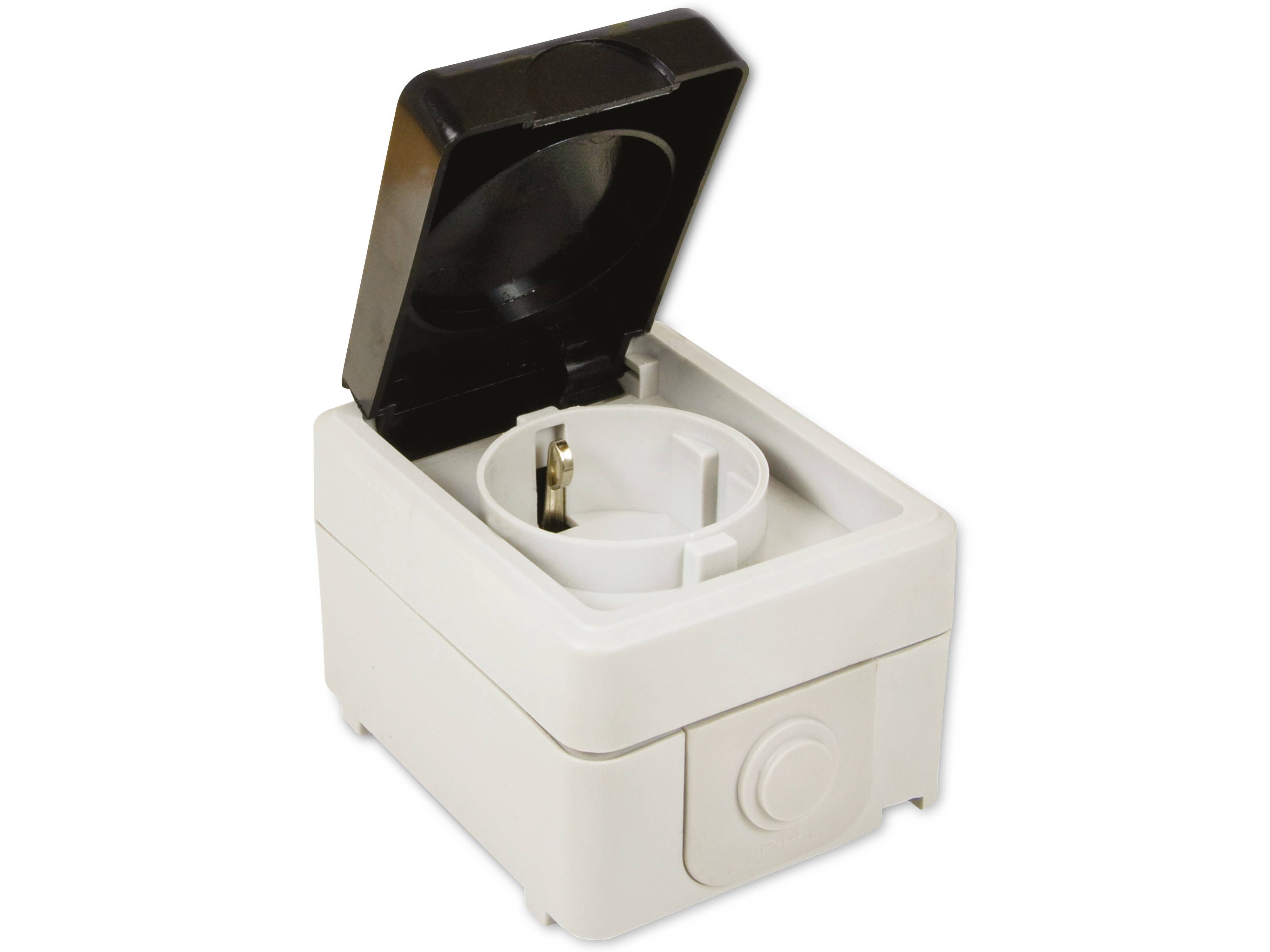 ARCAS OUTDOOR Schutzkontakt-Steckdose mit Klappdeckel, IP44, W11-A311