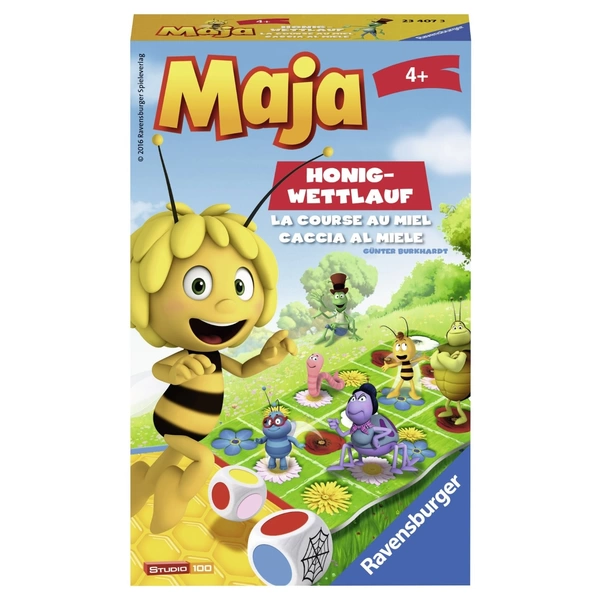 Ravensburger 23407 - Biene Maja, Honig Wettlauf Mitbringspiel für 2-5 Spieler, Studio 100, Die Biene Maja Ravensburger 23407 - Biene Maja, Honig Wettlauf Mitbringspiel für 2-5 Spieler, Studio 100, Die Biene Maja