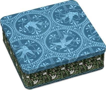 Gefährlich schön Geschenkdose - Motiv Blauer Vogel Hochwertige Blechdose aus farbig bedrucktem Metall, mit mit Deckel, Maße: 18 x 18 x 6 cm, Gefäh