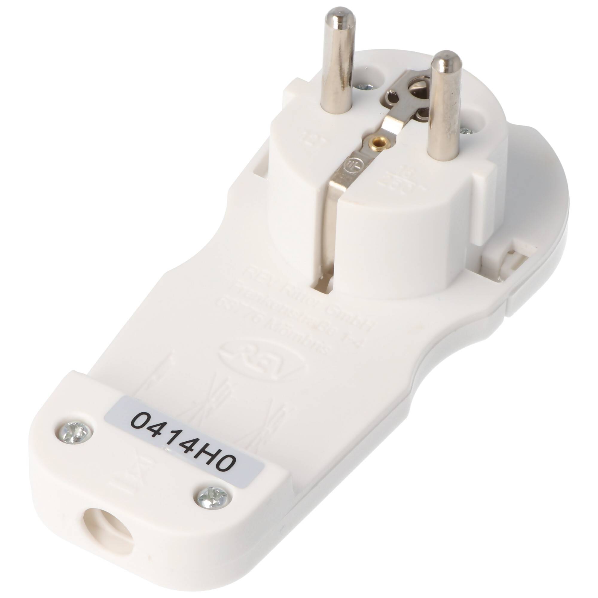 Schuko-Flachstecker extra flach weiß Schuko-Winkelstecker mit Ausladung 8mm