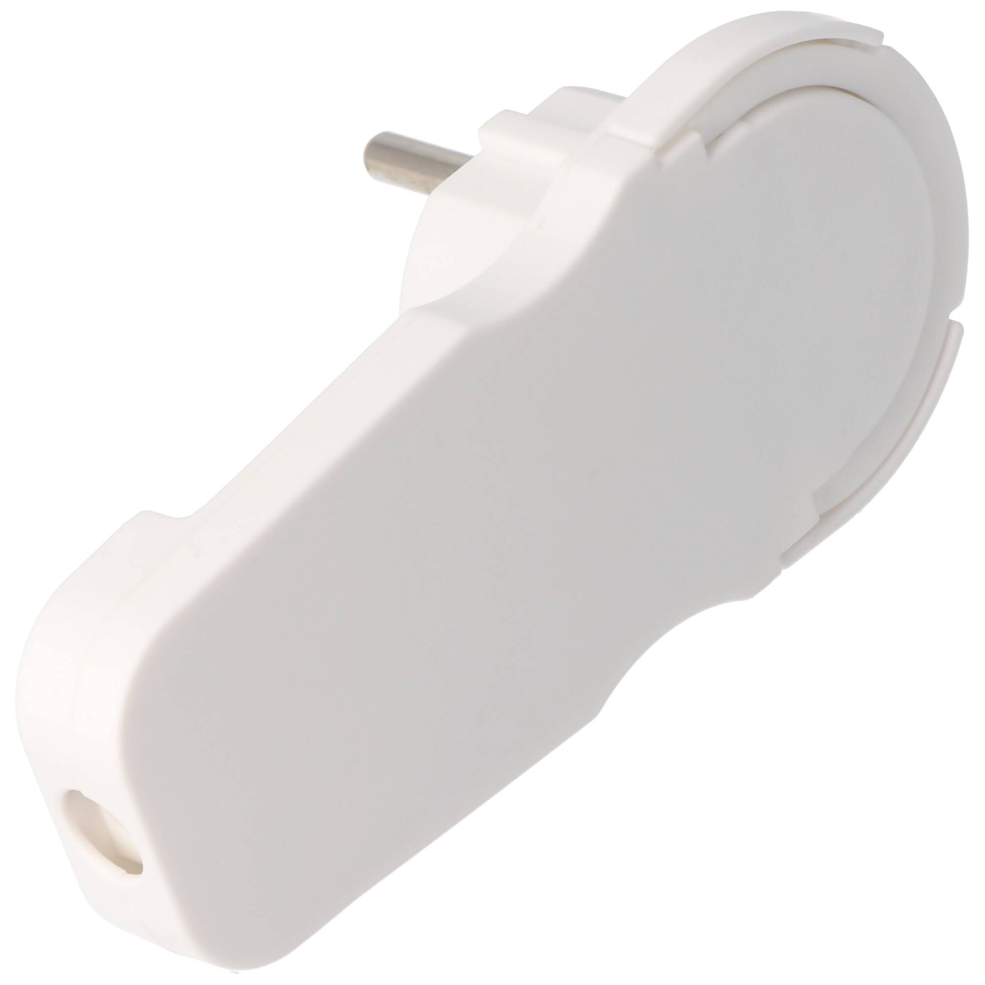 Schuko-Flachstecker extra flach weiß Schuko-Winkelstecker mit Ausladung 8mm