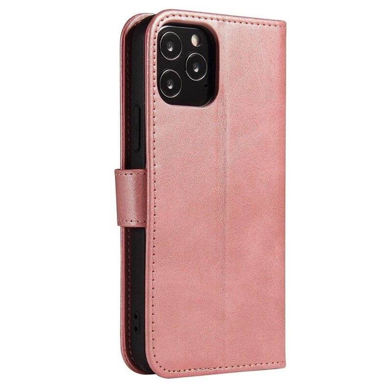 Premium Magnet Case Buch Tasche Schutzhülle aufklappbare Hülle Standfunktion Zubehör für iPhone 12 Mini in Rosa