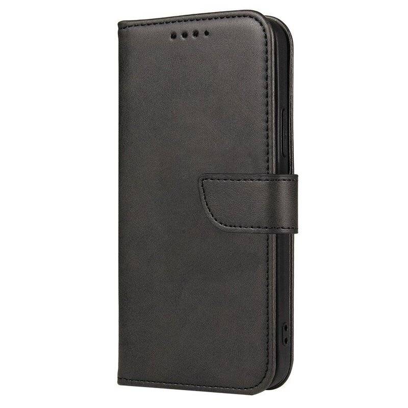 Premium Magnet Case Buch Tasche Schutzhülle aufklappbare Hülle Standfunktion Zubehör für iPhone 12 in Schwarz