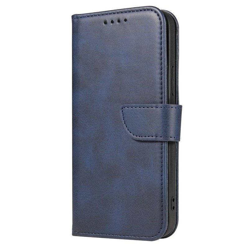 Premium Magnet Case Buch Tasche Schutzhülle aufklappbare Hülle Standfunktion Zubehör für iPhone 12 Pro Max in Blau