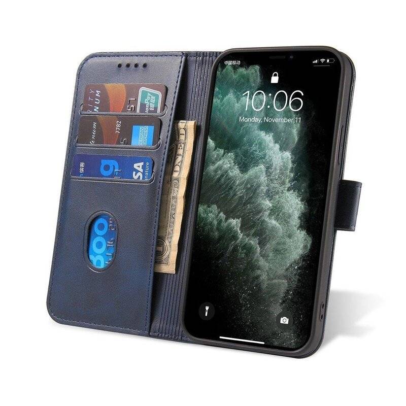 Premium Magnet Case Buch Tasche aufklappbare Hülle Standfunktion Zubehör für Samsung Galaxy S21+ (G996F) in Blau