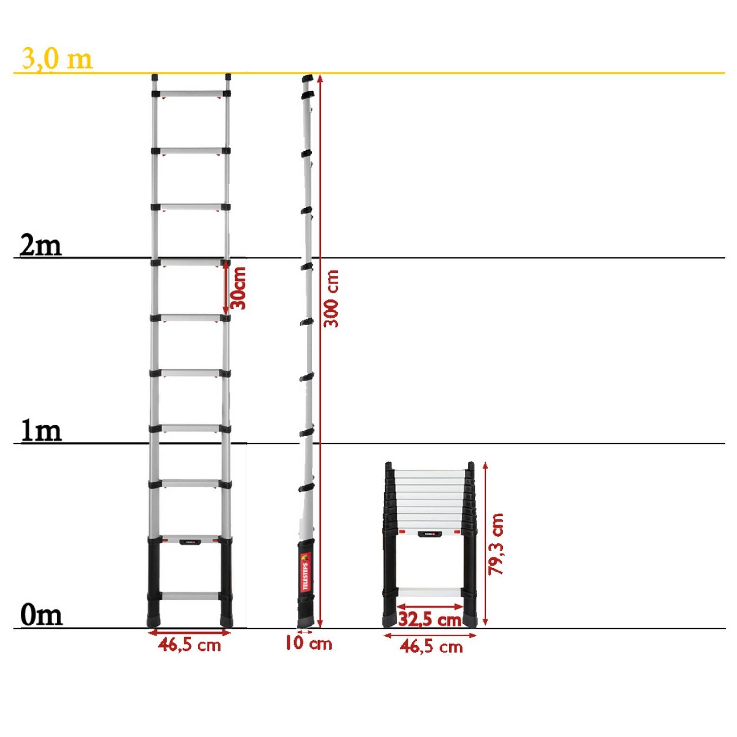 Telesteps Prime Line 3,00 m Teleskopleiter extra stark (72230-581)