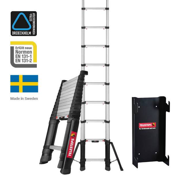Telesteps Prime Line 4,1 m mit Stabilisatoren, inkl. Wandhalterung