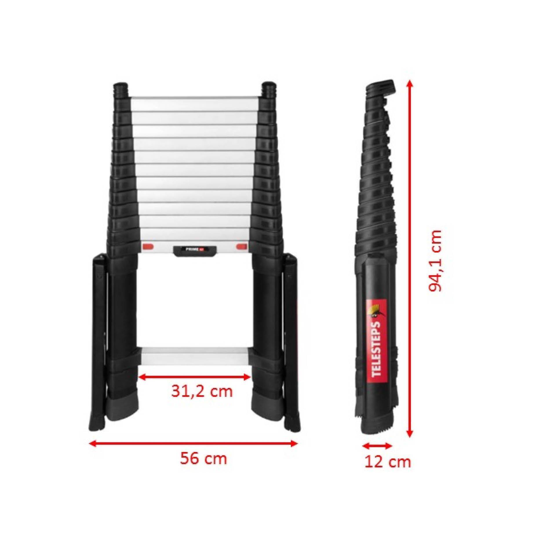 Telesteps Prime Line 4,1 m mit Stabilisatoren, inkl. Wandhalterung
