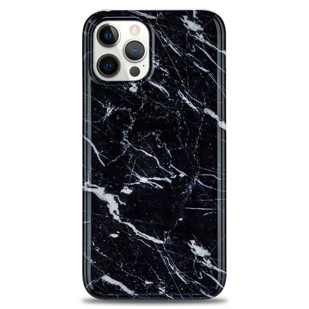 Für Apple iPhone 12 Mini Marble Silikon Case TPU Schutz Muster Tasche Hülle Cover Etuis Zubehör Schwarz