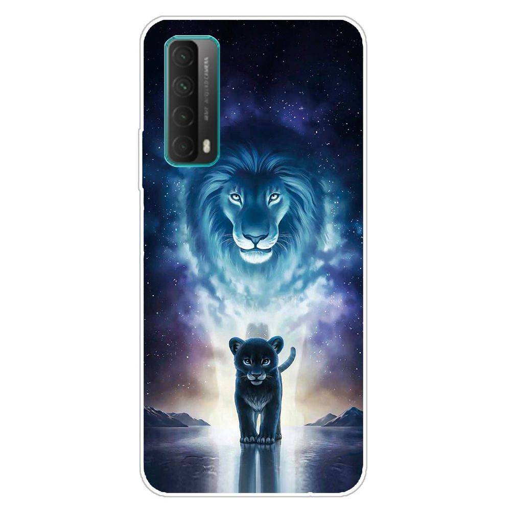 Für Huawei P Smart 2021 Silikon Case TPU Motiv Lion King Schutz Muster Hülle Cover Etuis Zubehör Transparent