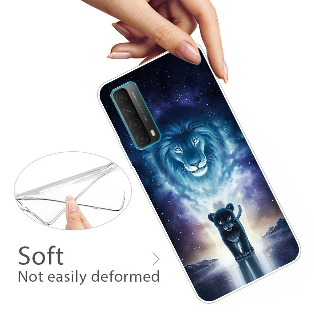 Für Huawei P Smart 2021 Silikon Case TPU Motiv Lion King Schutz Muster Hülle Cover Etuis Zubehör Transparent