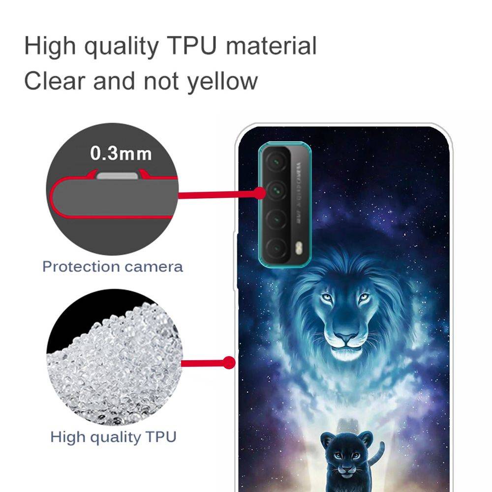 Für Huawei P Smart 2021 Silikon Case TPU Motiv Lion King Schutz Muster Hülle Cover Etuis Zubehör Transparent