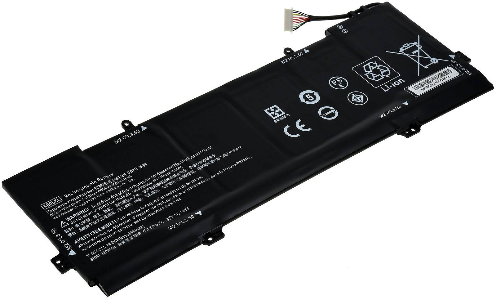 Powery Akku für Laptop HP Spectre X360 15-BL170NZ, 11,55V, Li-Polymer