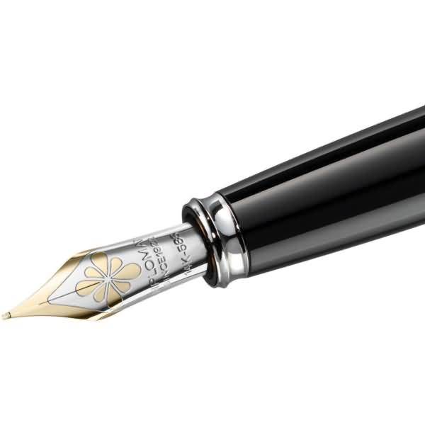 Federaggregat verchromte Beschläge mit Goldfeder 14kt bi-color Excellence A2 Breite M