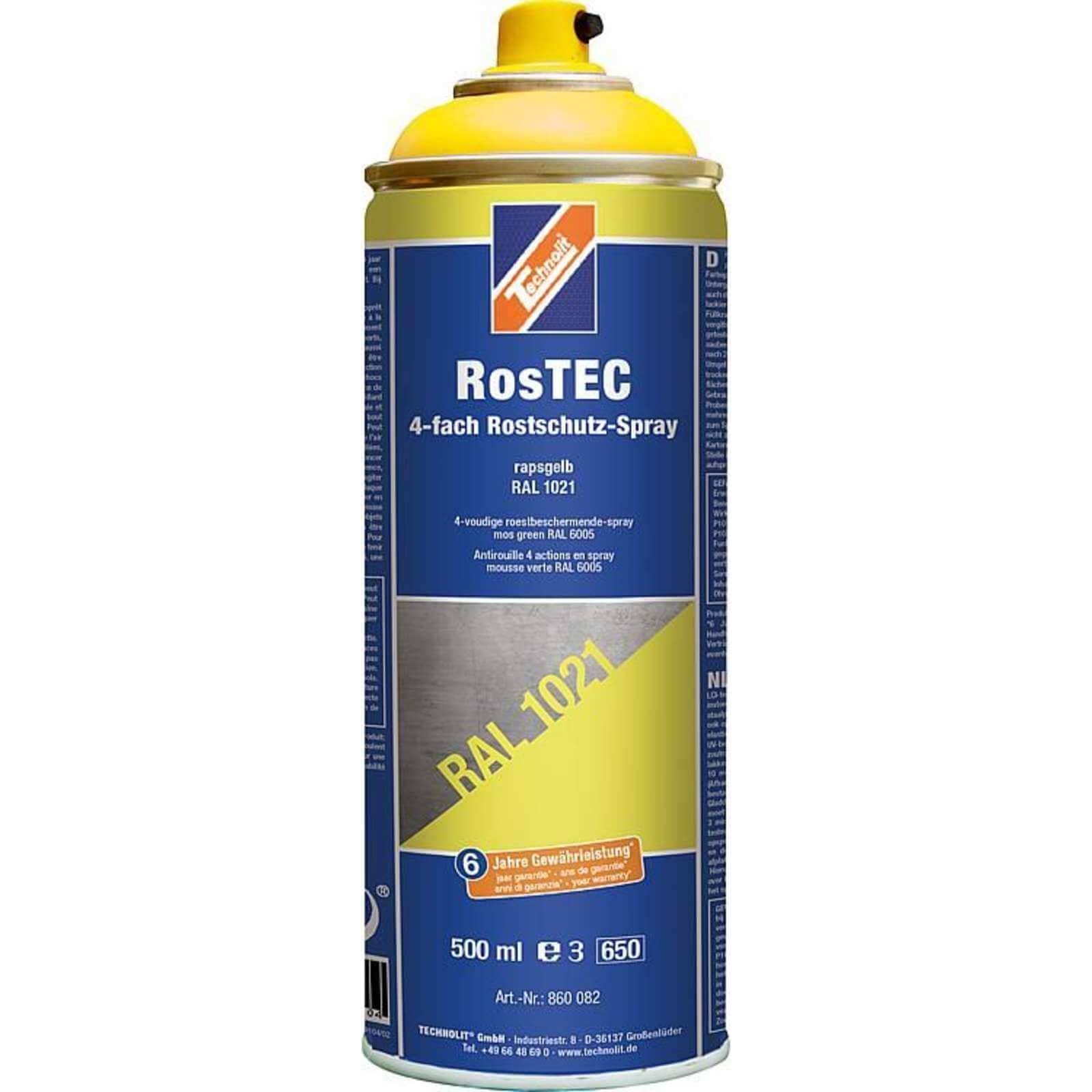 TECHNOLIT Rostschutz Spray RosTEC RAL 500 ml - Farbe:rapsgelb