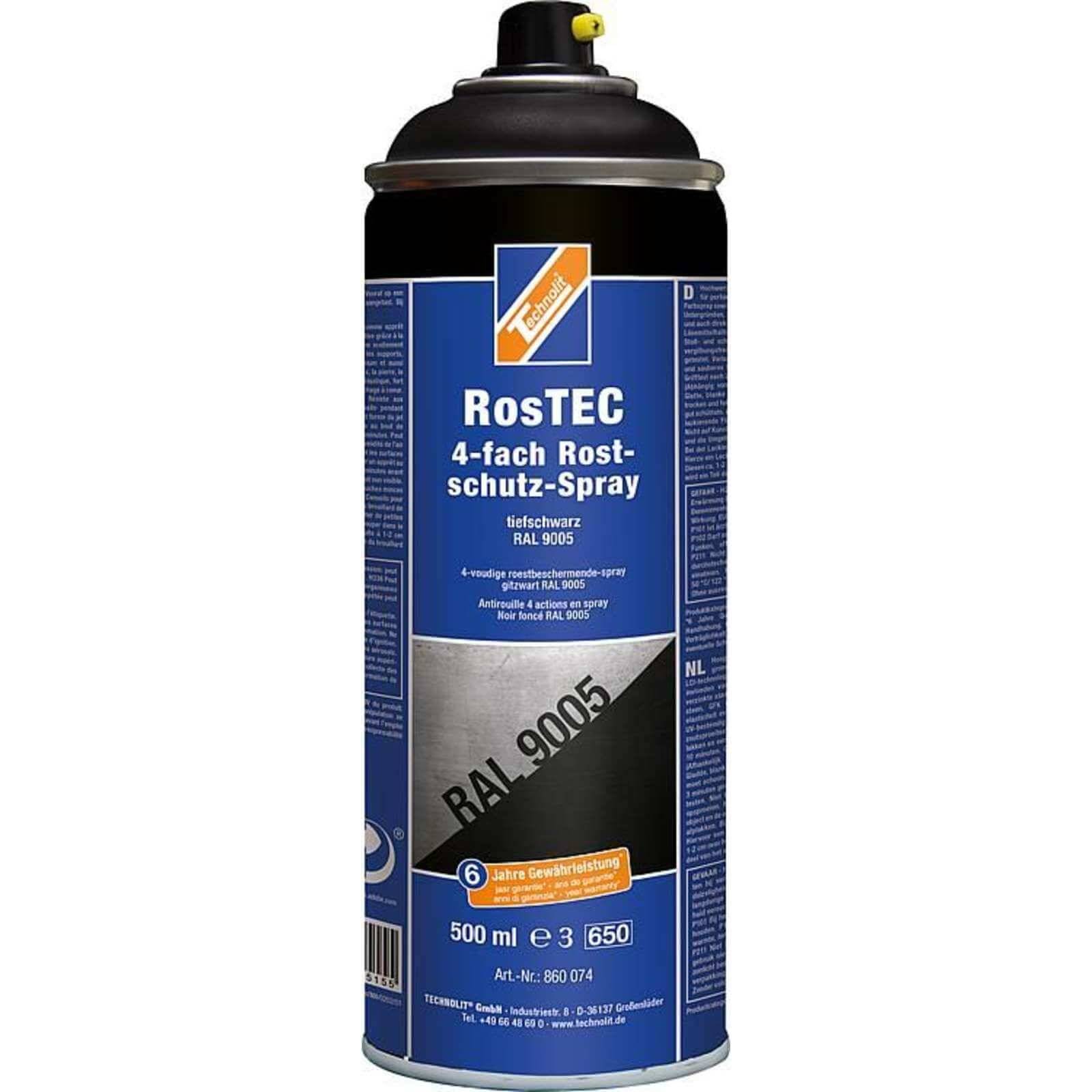 TECHNOLIT Rostschutz Spray RosTEC RAL 500 ml - Farbe:tiefschwarz