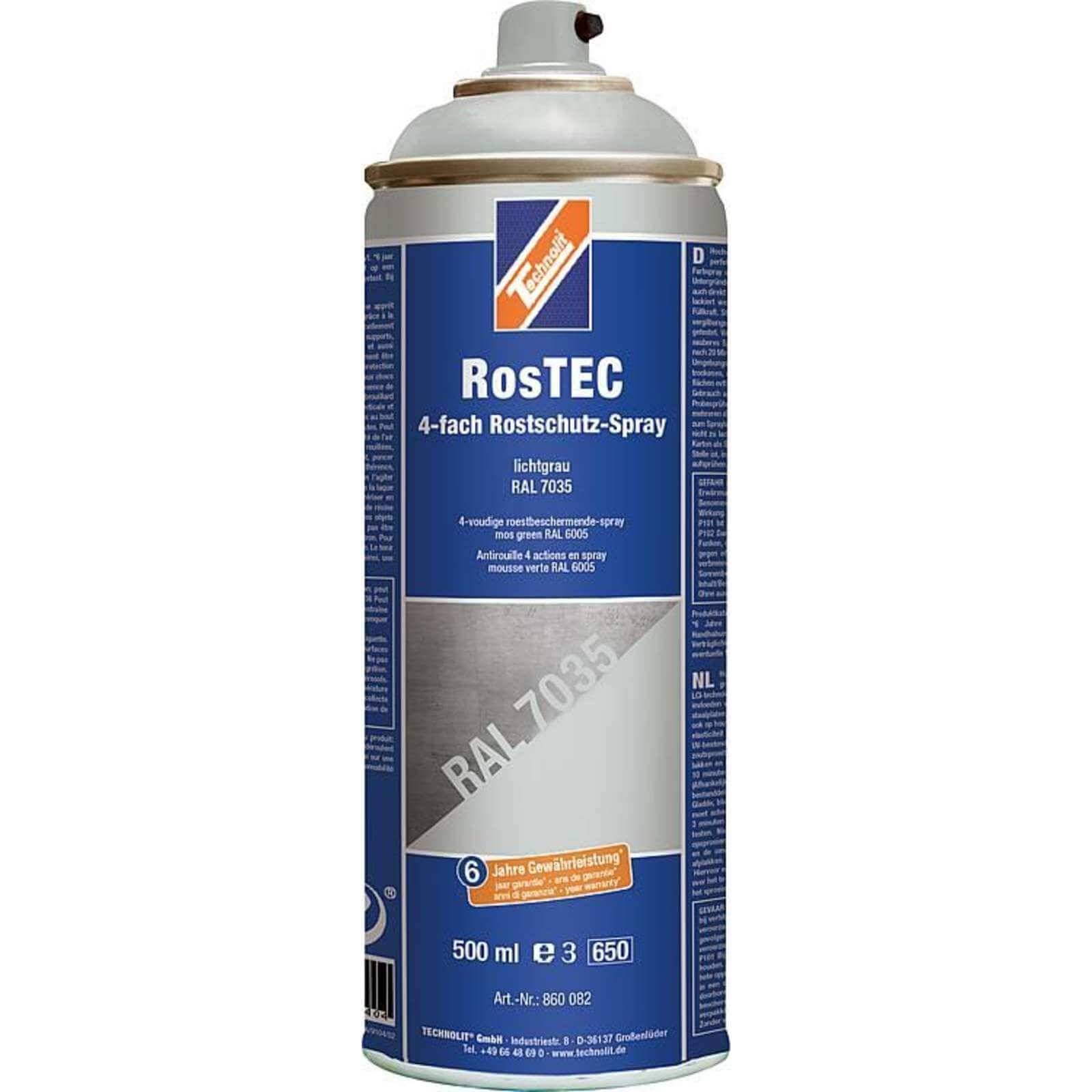 TECHNOLIT Rostschutz Spray RosTEC RAL 500 ml - Farbe:lichtgrau