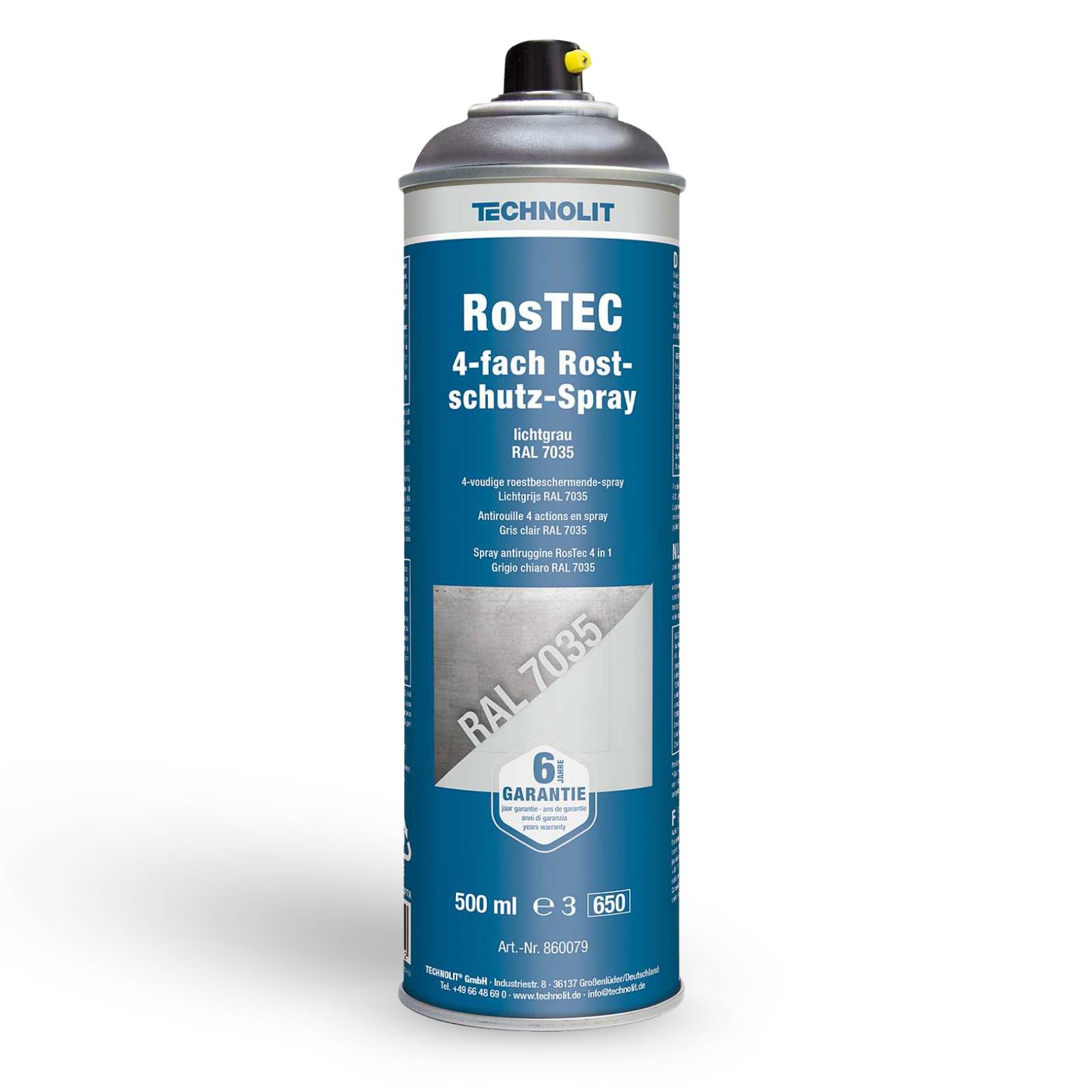 TECHNOLIT Rostschutz Spray RosTEC RAL 500 ml - Farbe:lichtgrau