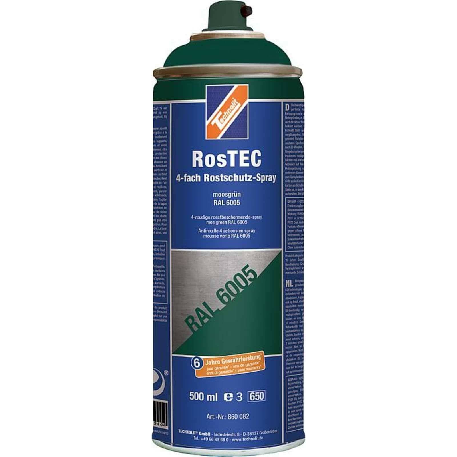 TECHNOLIT Rostschutz Spray RosTEC RAL 500 ml - Farbe:moosgrün