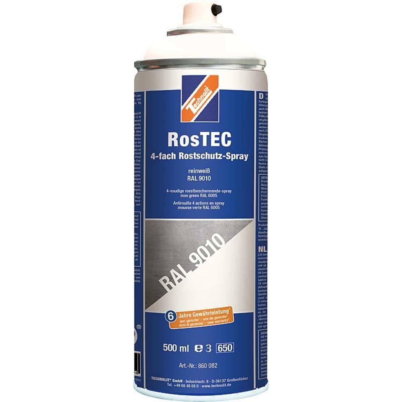 TECHNOLIT Rostschutz Spray RosTEC RAL 500 ml - Farbe:reinweiß