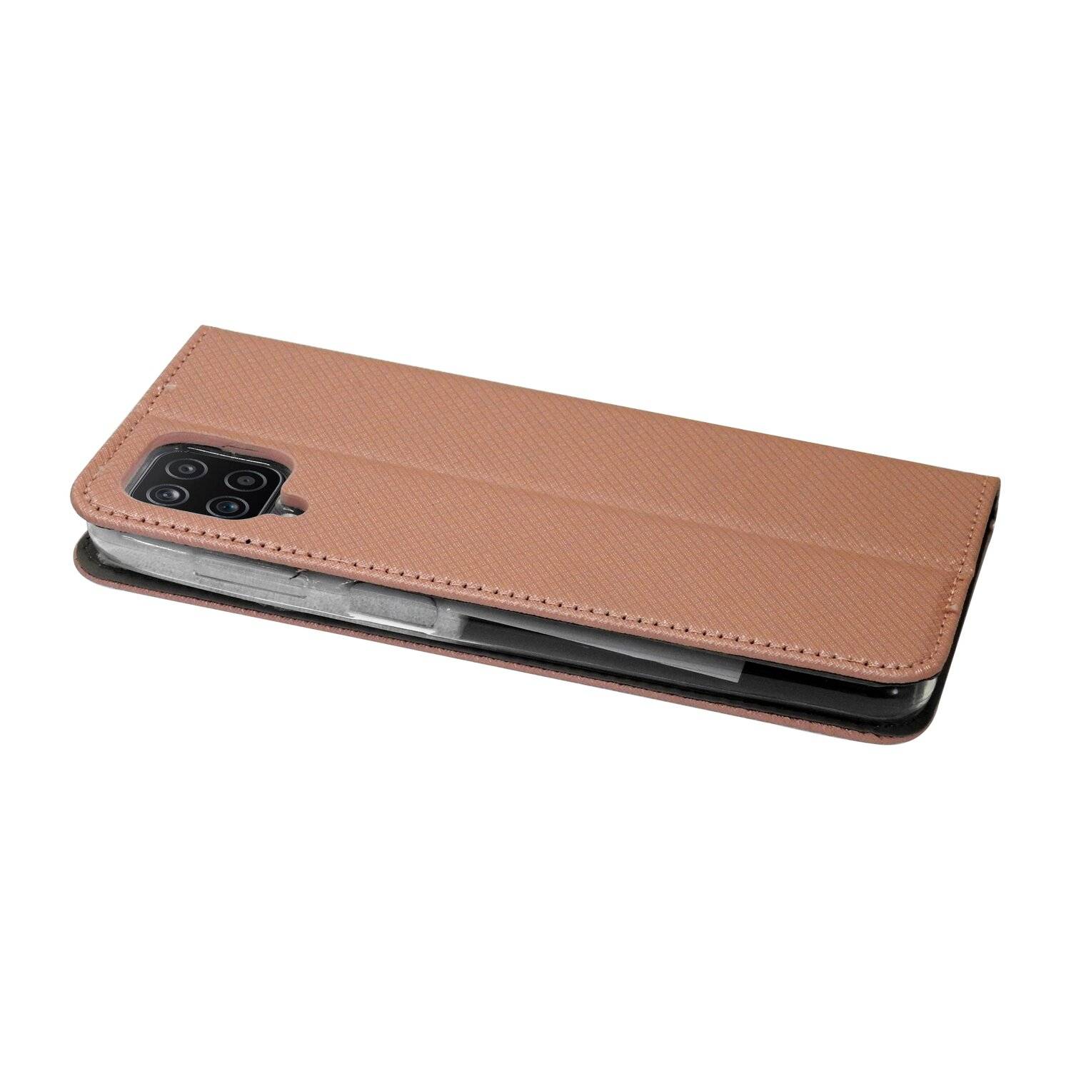 Buch Tasche "Smart" für SAMSUNG GALAXY A12 (A125F) Handyhülle Brieftasche Schutzhülle mit Standfunktion, Kartenfach Rose