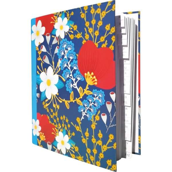 Ringbuch A5 4 Ringe -Blumen- mit Register A-Z
