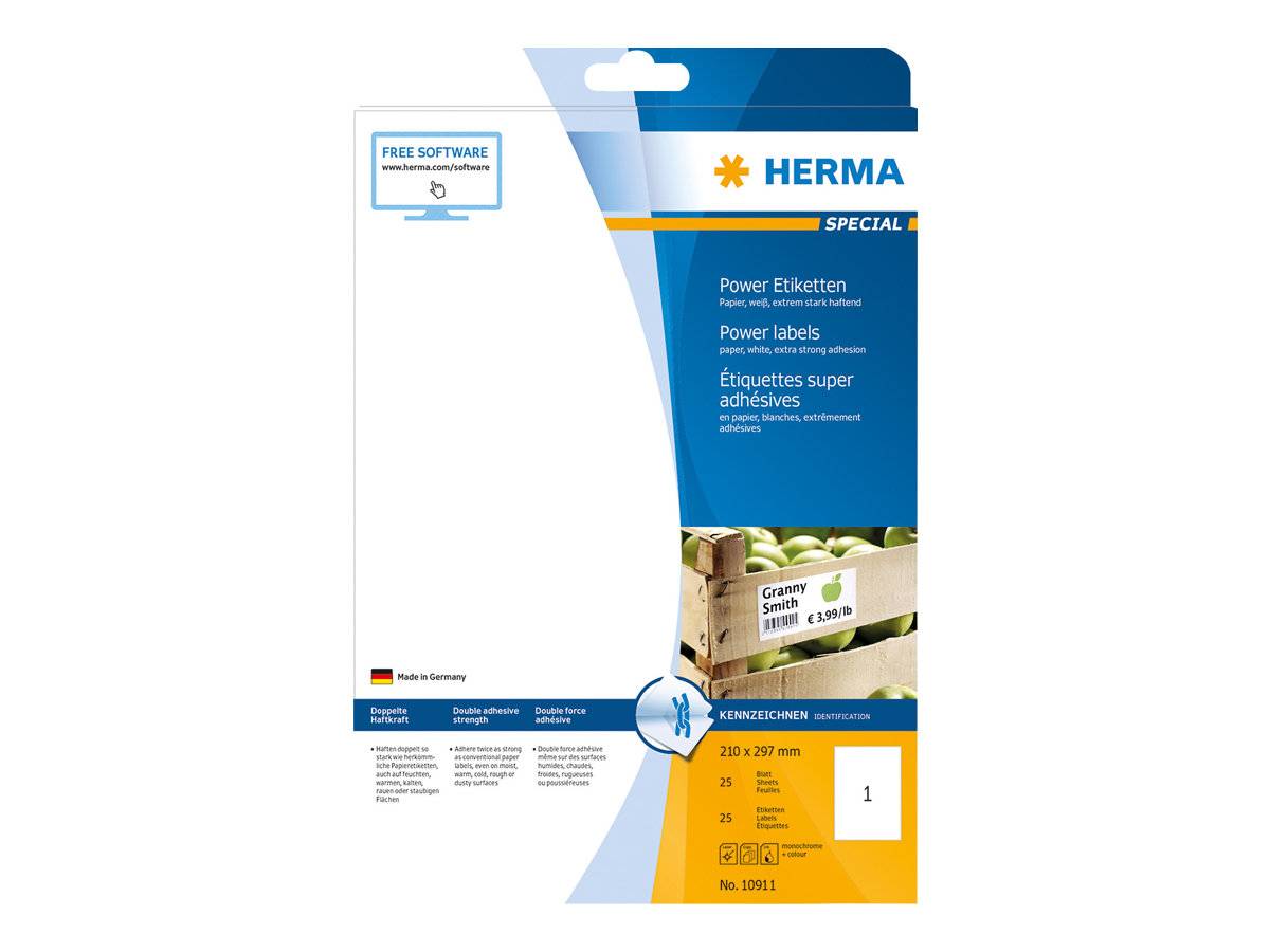 HERMA Special Power Labels - Papier - matt - extrem stark haftend - weiß - A4 (210 x 297 mm)
