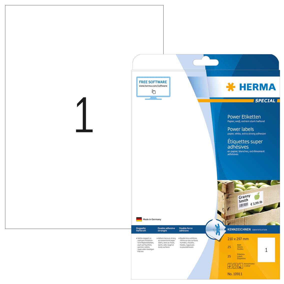 HERMA Special Power Labels - Papier - matt - extrem stark haftend - weiß - A4 (210 x 297 mm)