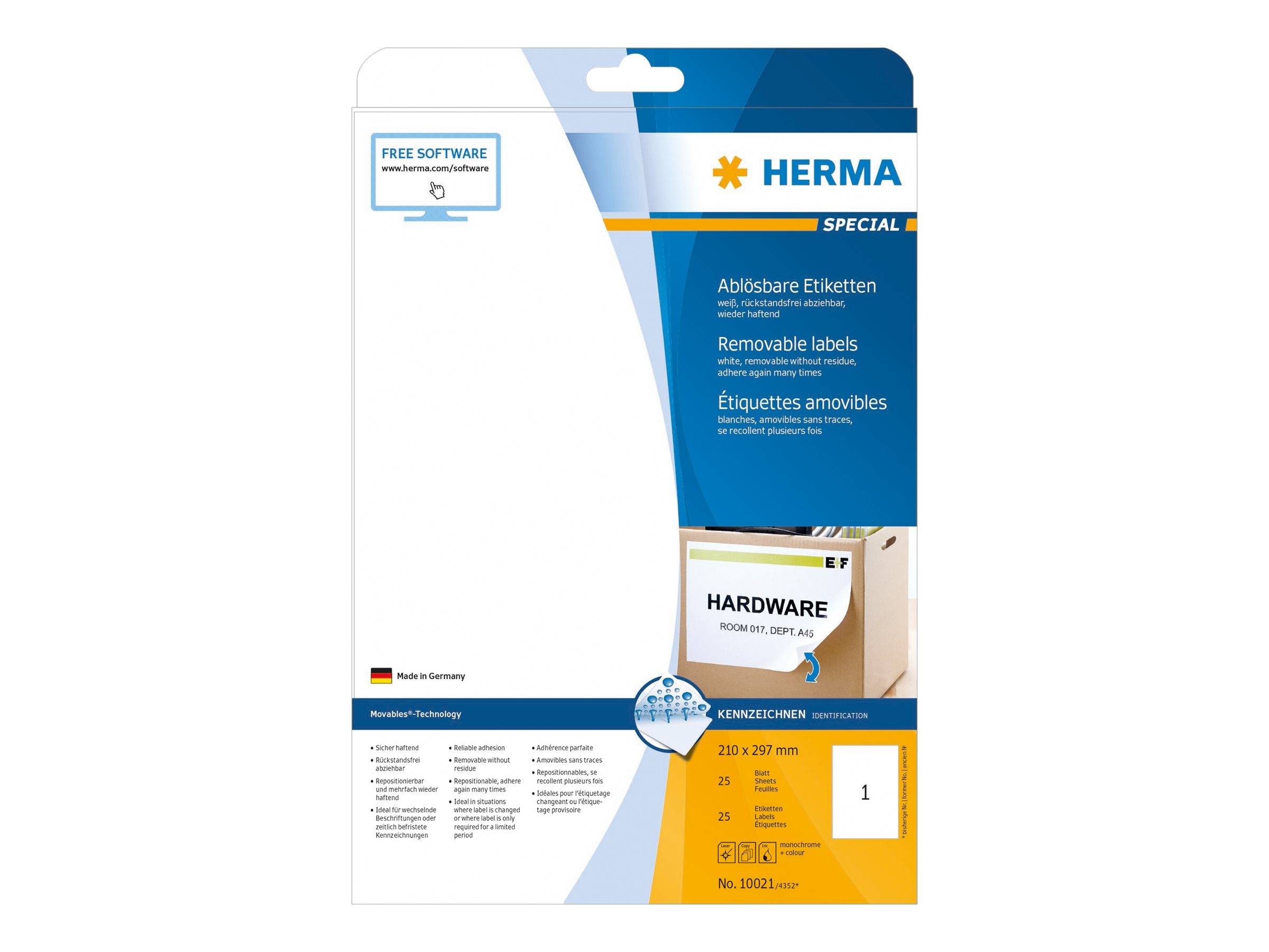 HERMA Special - Papier - matt - selbstklebend, entfernbarer Klebstoff - weiß - A4 (210 x 297 mm)