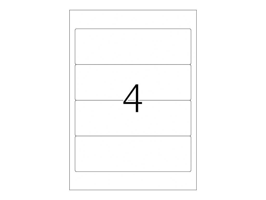 HERMA Special - Papier - matt - selbstklebend, entfernbarer Klebstoff - weiß - 192 x 59 mm 100 Etikett(en) (25 Bogen x 4)