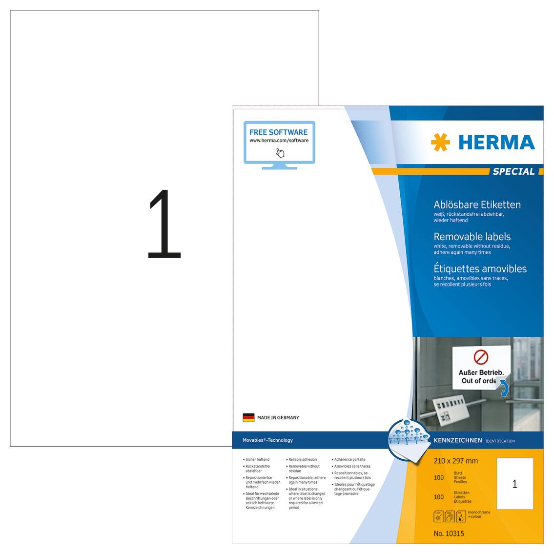 HERMA Special - Papier - matt - selbstklebend, entfernbarer Klebstoff - weiß - A4 (210 x 297 mm)