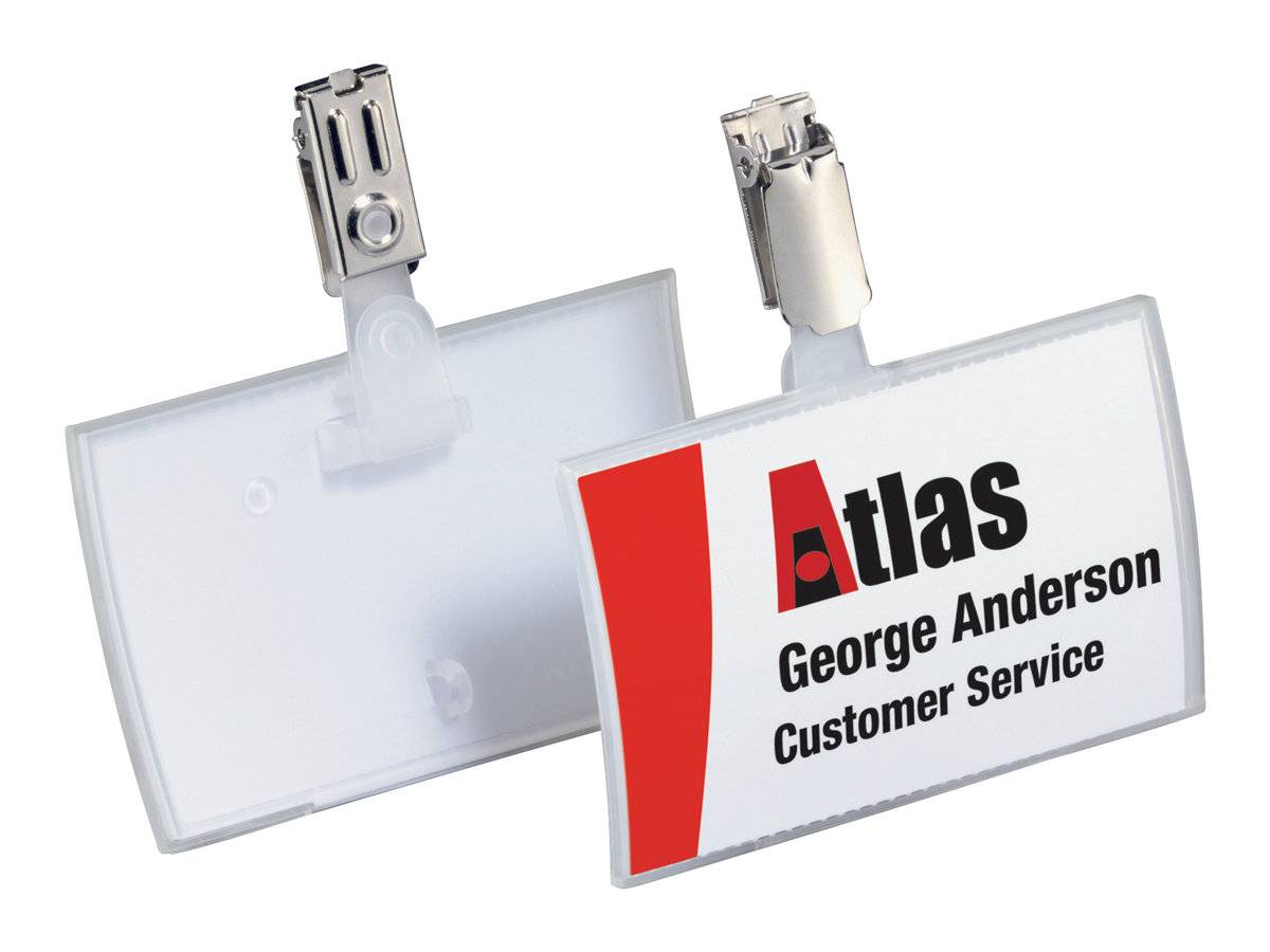 Durable CLICK FOLD - Namensschild - für 54 x 90 mm - Clip - durchsichtig (Packung mit 25)
