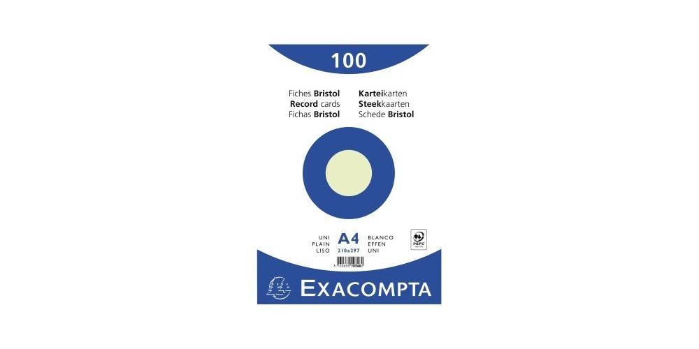 EXACOMPTA Karteikarte DIN A4 blanko grün 100 St./Pack.