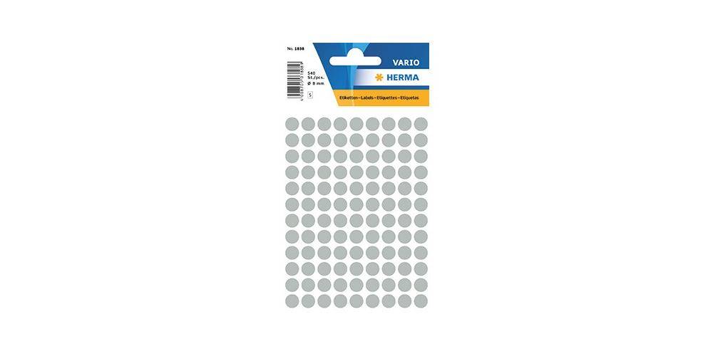 HERMA Markierungspunkt VARIO 8mm Papier grau 540 Etik./Pack.