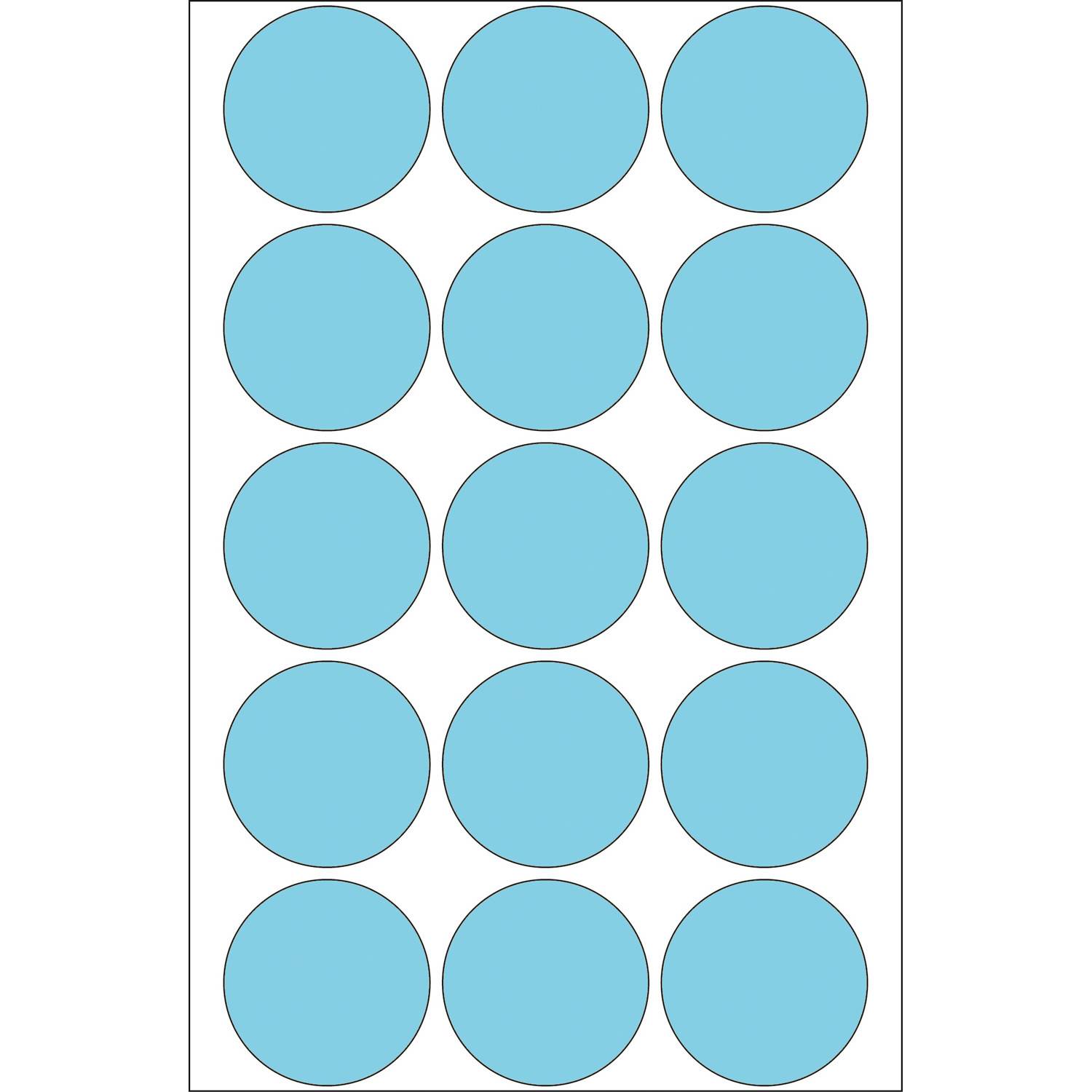 HERMA - Papier - permanent selbstklebend - Blau - 32 mm rund 480 Etikett(en) (32 Bogen x 15)